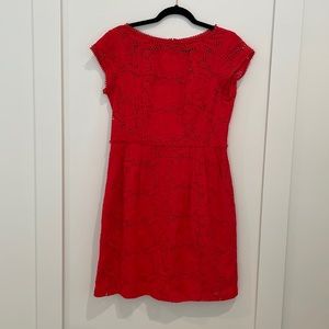 Red Nanette Lepore Floral Eyelet Dress